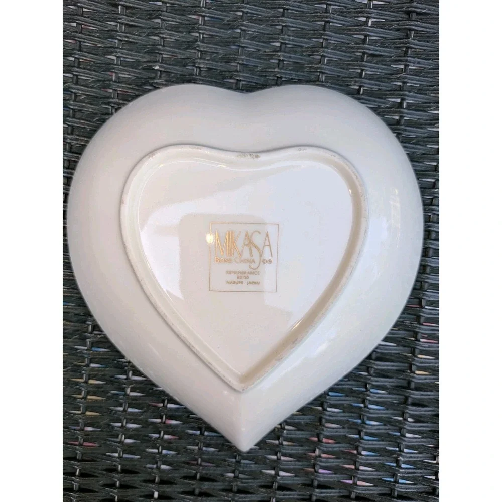 Cottagecore Rose Heart Catch All Jewelry Mikasa Remembrance Gift Trinket Dish